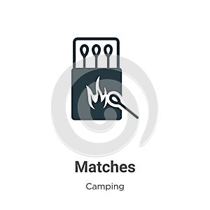 Matches vector icon on white background. Flat vector matches icon symbol sign from modern camping collection for mobile concept