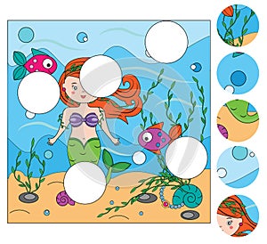 Matching children educational game. Match pieces and complete the picture. Puzzle kids activity