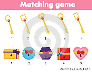 Matching children educational game. Match by shape. Activity for kids and toddlers learning geometric forms