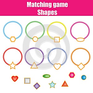 Matching children educational game . Shapes