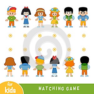 Matching game. Find the front and back of the characters