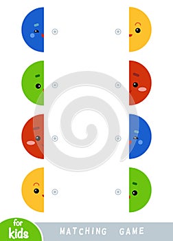 Matching game, game for children. Match the halves. Set of colored circles