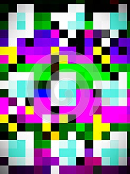 A matchless colorful illustration of digital pattern of multi-colored squares