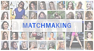 Matchmaking. The title text is depicted on the background of a c photo