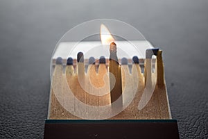 Matchstick letter with matches