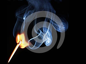 Matchstick lighted , burning match stick