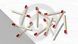 Matchsticks Arranged in Geometric Patterns