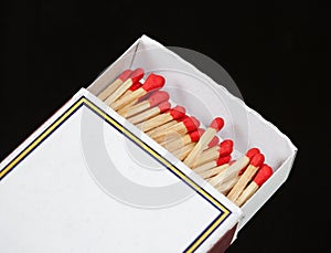 Matchsticks and box on isolated