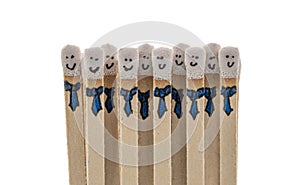 matchsticks with faces painted on the heads