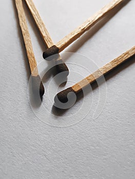 Matchsticks placed on white background, matchstick stock photos.