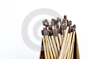 Matchsticks on a white background.