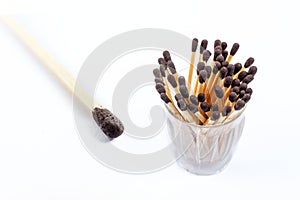 Matchsticks on a white background.