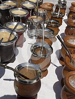 Mate calabash cups sale in Buenos Aires.