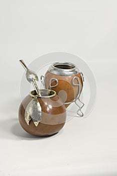 Mate gourds and bombilla photo