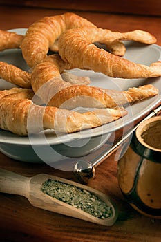 Mate and grease croissants photo