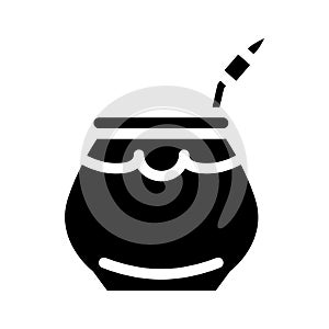 mate tea glyph icon vector illustration black