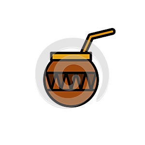 Mate tea icon, vector illustration