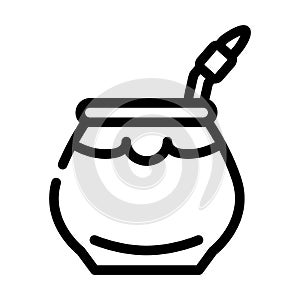 mate tea line icon vector illustration black