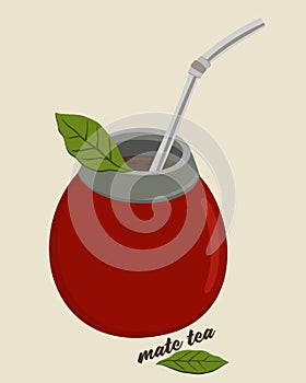 Mate tea. Vector isolated illustration.
