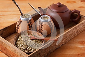 Mate in a traditional calabash gourd with bombilla