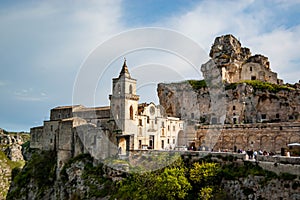 Matera, Basilicata, Italy: landscape at dawn of the old town sassi di Matera, European Capital of Culture