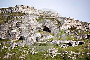 Matera, Basilicata, Italy: landscape at dawn of the old town sassi di Matera, European Capital of Culture