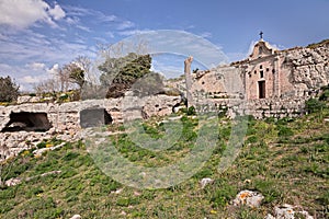 Matera, Basilicata, Italy: rock church in the park of the rupestrian churches