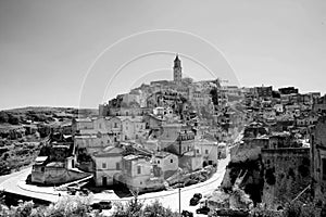 Matera black and white photo