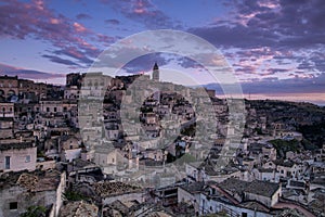 Matera, the first lights of a new day