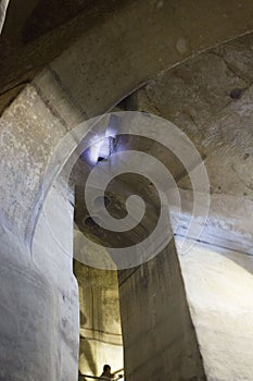 Ancient matera water cistern, in the city subterranean