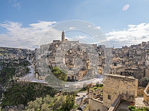 Matera landscape blue sky