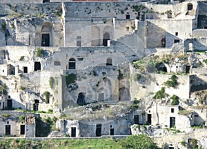 Matera with the rupestrian churches ands houses in Italy