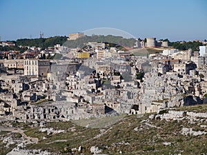 Matera with the rupestrian churches ands houses in Italy