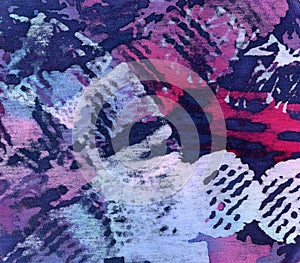 Material batik. Shibori batique texture. Watercolor background