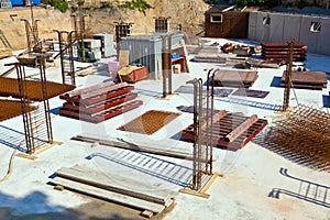 Material at a construction site for