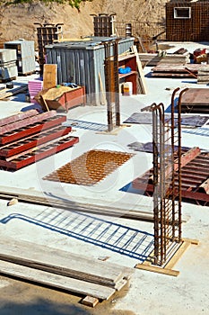 Material at a construction site for