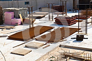 Material at a construction site for