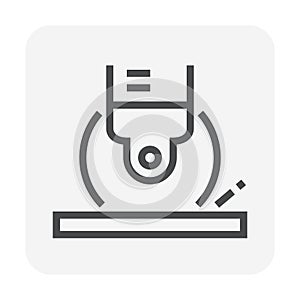 Material cutting vector icon, thin line and editable stroke