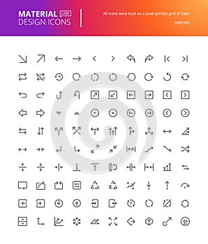 Material design arrow icons set