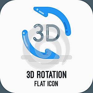 Material Design Icon of Rotation Flat Vector Illustration