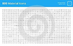 Material design pixel perfect icons set