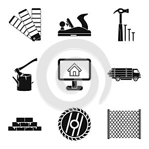 Material handling icons set, simple style