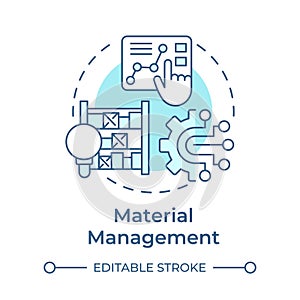 Material management soft blue concept icon