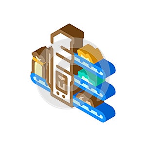 material recovery facility mrf isometric icon vector illustration