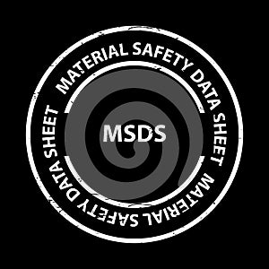 material safety data sheet stamp on black