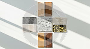 Material samples for interior design selection