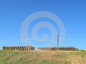 Material to build the railroad tracks of high speed photo