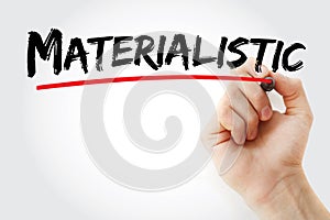 Materialistic text with marker