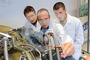 Materials engineers studying system