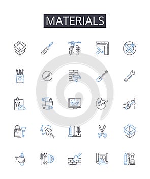 Materials line icons collection. Experts, Insiders, Professionals, Gurus, Influencers, Pundits, Analysts vector and